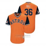 Camiseta Beisbol Hombre Houston Astros Will Harris 2018 LLWS Players Weekend Bill Orange