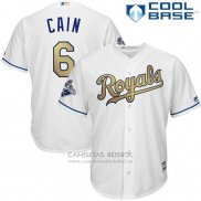Camiseta Beisbol Hombre Kansas City Royals Lorenzo Cain Blanco Cool Base