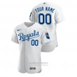 Camiseta Beisbol Hombre Kansas City Royals Personalizada Authentic Blanco