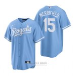 Camiseta Beisbol Hombre Kansas City Royals Whit Merrifield 15 Replica Alterno Azul