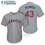 Camiseta Beisbol Hombre Los Angeles Angels 2017 Estrellas y Rayas Garrett Richards Gris Cool Base