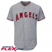 Camiseta Beisbol Hombre Los Angeles Angels Blank Gris Flex Base Autentico Collection