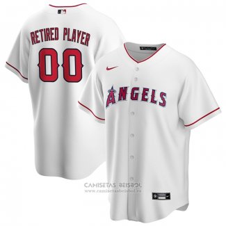 Camiseta Beisbol Hombre Los Angeles Angels Primera Pick-A-Player Retired Roster Replica Blanco