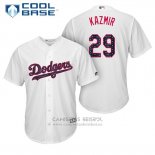 Camiseta Beisbol Hombre Los Angeles Dodgers 2017 Estrellas y Rayas Scott Kazmir Blanco Cool Base