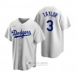Camiseta Beisbol Hombre Los Angeles Dodgers Chris Taylor Cooperstown Collection Primera Blanco