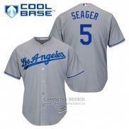 Camiseta Beisbol Hombre Los Angeles Dodgers Corey Seager 5 Gris Cool Base