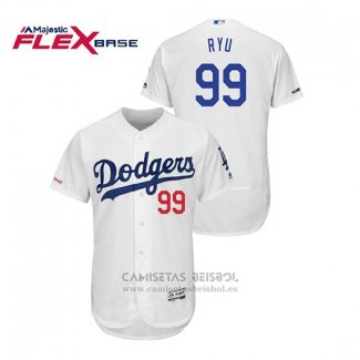 Camiseta Beisbol Hombre Los Angeles Dodgers Hyun Jin Ryu Flex Base Blanco