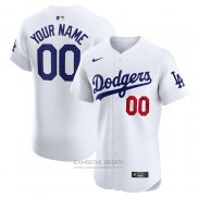 Camiseta Beisbol Hombre Los Angeles Dodgers Primera Elite Personalizada Blanco