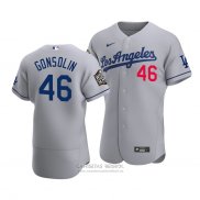 Camiseta Beisbol Hombre Los Angeles Dodgers Tony Gonsolin 2020 Autentico Road Gris