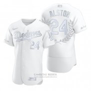 Camiseta Beisbol Hombre Los Angeles Dodgers Walter Alston Awards Collection Retirement Blanco