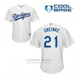 Camiseta Beisbol Hombre Los Angeles Dodgers Zack Greinke 21 Blanco Primera Cool Base