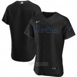 Camiseta Beisbol Hombre Miami Marlins Alterno Autentico Negro