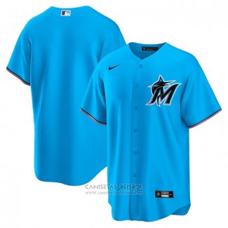 Camiseta Beisbol Hombre Miami Marlins Alterno Replica Azul