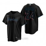 Camiseta Beisbol Hombre Miami Marlins Avisail Garcia Replica Alterno Negro
