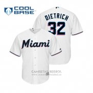Camiseta Beisbol Hombre Miami Marlins Derek Dietrich Cool Base Primera 2019 Blanco