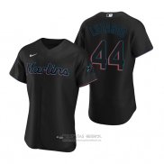 Camiseta Beisbol Hombre Miami Marlins Jesus Luzardo Autentico Alterno Negro