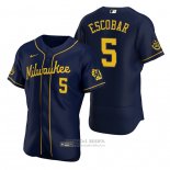 Camiseta Beisbol Hombre Milwaukee Brewers Eduardo Escobar Autentico Alterno Azul