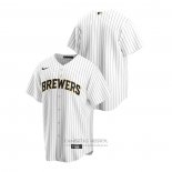 Camiseta Beisbol Hombre Milwaukee Brewers Replica Alterno Blanco