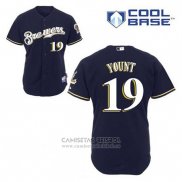 Camiseta Beisbol Hombre Milwaukee Brewers Robin Yount 19 Azul Alterno Cool Base