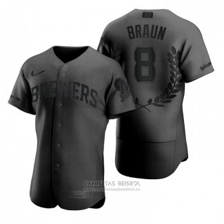 Camiseta Beisbol Hombre Milwaukee Brewers Ryan Braun Award Collection NL MVP Negro