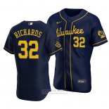 Camiseta Beisbol Hombre Milwaukee Brewers Trevor Richards Autentico Alterno Azul