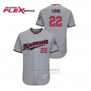 Camiseta Beisbol Hombre Minnesota Twins Miguel Sano 150th Aniversario Patch Autentico Flex Base Gris