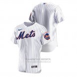 Camiseta Beisbol Hombre New York Mets Autentico Blanco