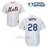 Camiseta Beisbol Hombre New York Mets Daniel Murphy 28 Blanco Primera Cool Base