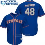 Camiseta Beisbol Hombre New York Mets Jacob Degrom 48 Azul Alterno Cool Base