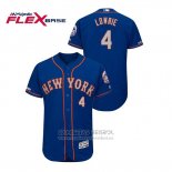 Camiseta Beisbol Hombre New York Mets Jed Lowrie 150th Aniversario Patch Autentico Flex Base Azul