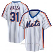 Camiseta Beisbol Hombre New York Mets Mike Piazza Primera Cooperstown Collection Blanco