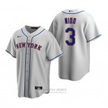Camiseta Beisbol Hombre New York Mets Tomas Nido Replica Road Gris