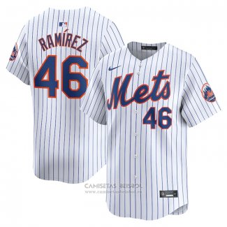 Camiseta Beisbol Hombre New York Mets Yohan Ramirez Primera Limited Blanco