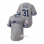 Camiseta Beisbol Hombre New York Yankees Aaron Hicks Cooperstown Collection Gris