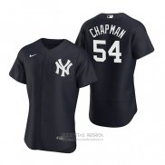 Camiseta Beisbol Hombre New York Yankees Aroldis Chapman Autentico Alterno 2020 Azul