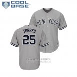 Camiseta Beisbol Hombre New York Yankees Gleyber Torres Cool Base Gris