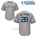 Camiseta Beisbol Hombre New York Yankees Joe Girardi 28 Gris Cool Base