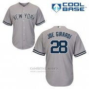 Camiseta Beisbol Hombre New York Yankees Joe Girardi 28 Gris Cool Base