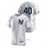 Camiseta Beisbol Hombre New York Yankees Luis Severino Authentic Blanco