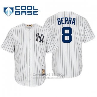 Camiseta Beisbol Hombre New York Yankees Yogi Berra Cooperstown Collezione Cool Base Blanco