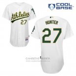 Camiseta Beisbol Hombre Oakland Athletics Catfish Hunter 27 Blanco Primera Cool Base