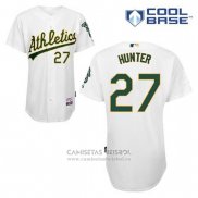 Camiseta Beisbol Hombre Oakland Athletics Catfish Hunter 27 Blanco Primera Cool Base