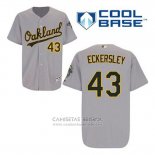 Camiseta Beisbol Hombre Oakland Athletics Dennis Eckersley 43 Gris Cool Base