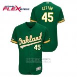 Camiseta Beisbol Hombre Oakland Athletics Jharel Cotton 150th Aniversario Patch Flex Base Kelly Verde