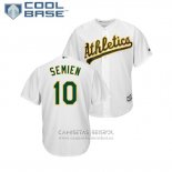 Camiseta Beisbol Hombre Oakland Athletics Marcus Semien Cool Base Primera Blanco