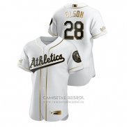 Camiseta Beisbol Hombre Oakland Athletics Matt Olson Golden Edition Autentico Blanco