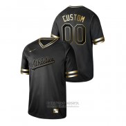Camiseta Beisbol Hombre Oakland Athletics Personalizada 2019 Golden Edition V Neck Negro