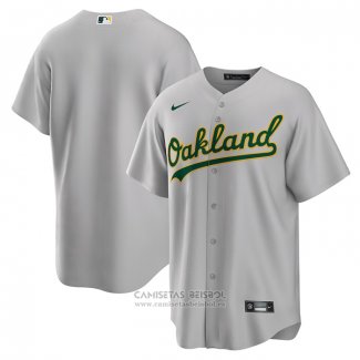 Camiseta Beisbol Hombre Oakland Athletics Road Replica Gris