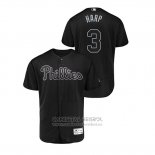 Camiseta Beisbol Hombre Philadelphia Phillies Bryce Harper 2019 Players Weekend Autentico Negro