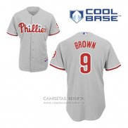 Camiseta Beisbol Hombre Philadelphia Phillies Domonic Brown 9 Gris Cool Base